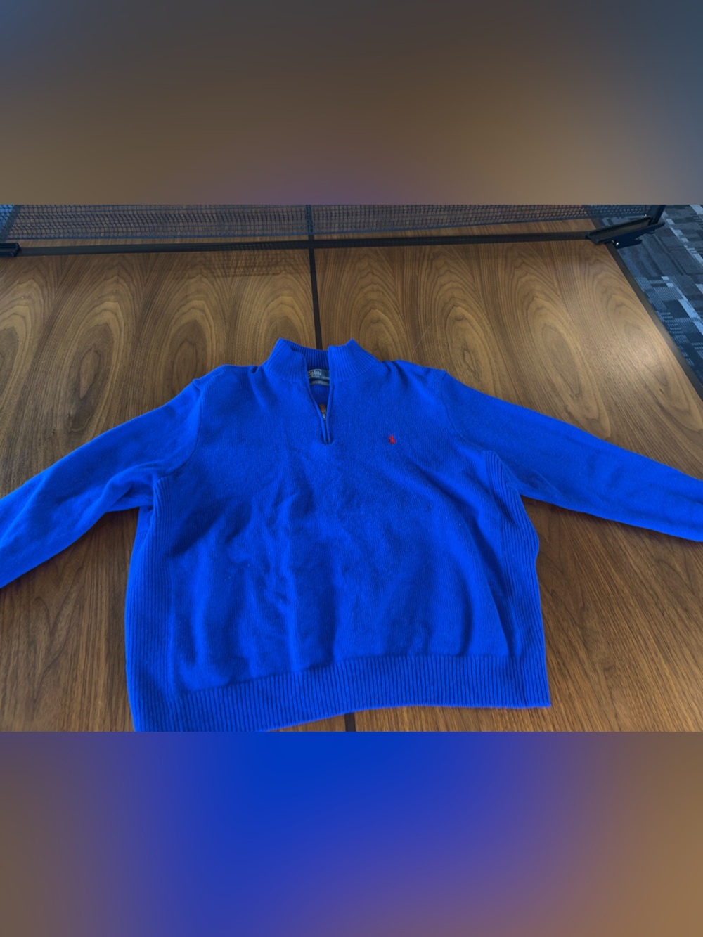 Polo Ralph Lauren Men’s 3XB 100% Lambswool Blue Label Rib Knit Sweater Blue